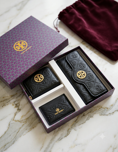 Tory Burch T Monogram Gift Set – 3 Piezas en Negro
